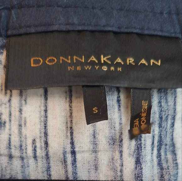 Donna Karan NY Womens Sleeveless Dress Size S Blue Button Down Casual Chic Print - Picture 4 of 6